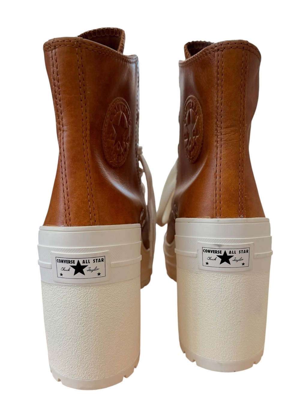 Converse Chuck 70 De Luxe Heel Cognac Brown Platform Bootie Heels NWOB Size 8.5 - Picture 11 of 11